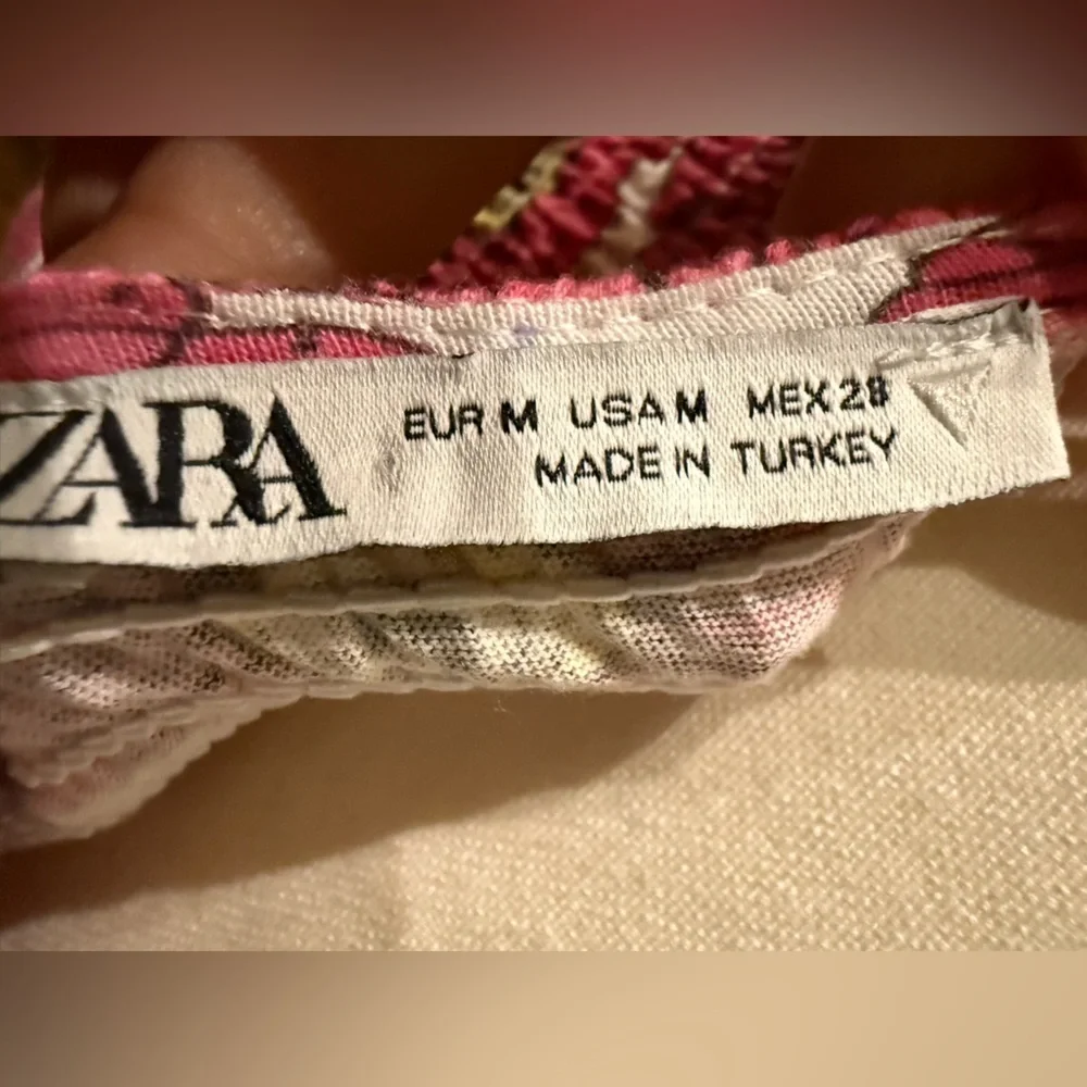 Zara Pink Floral Smocked Mini Dress
